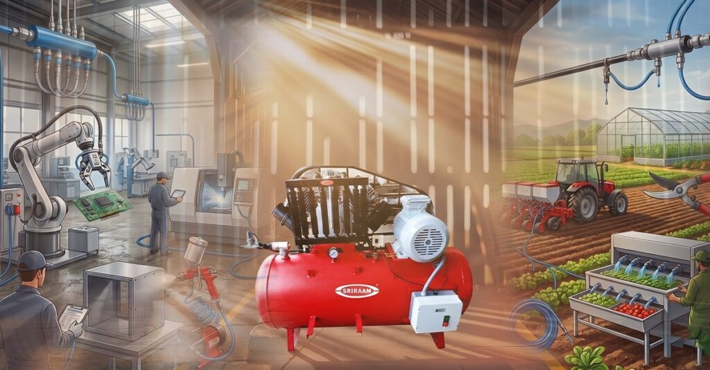 How Sriram Compressors Delivers Reliable Air Compressor Solutions for Industries and Agriculture