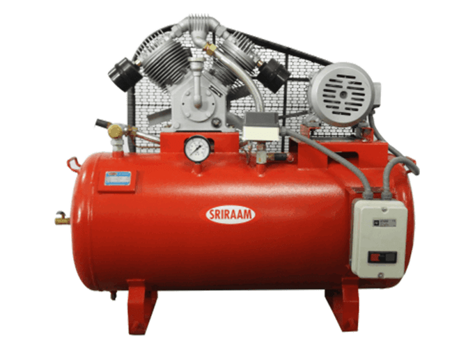 2 Hp Double Cylinder 160 Ltr Reciprocating Air Compressor